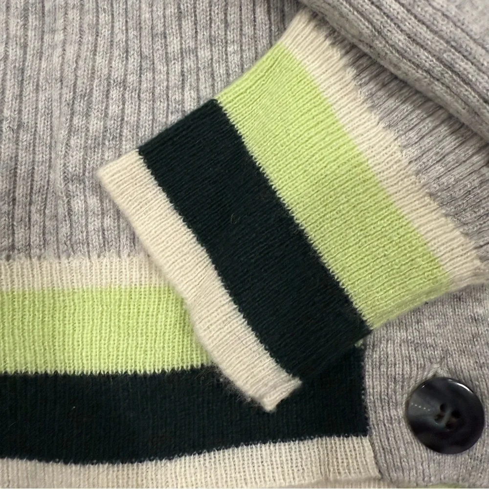 &Isla Stella Tipped Ribbed V-Cardigan- 100% Cashmere- Small- NWT- was $325
